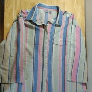 Vintage Cabrais Striped Button Down Shirt